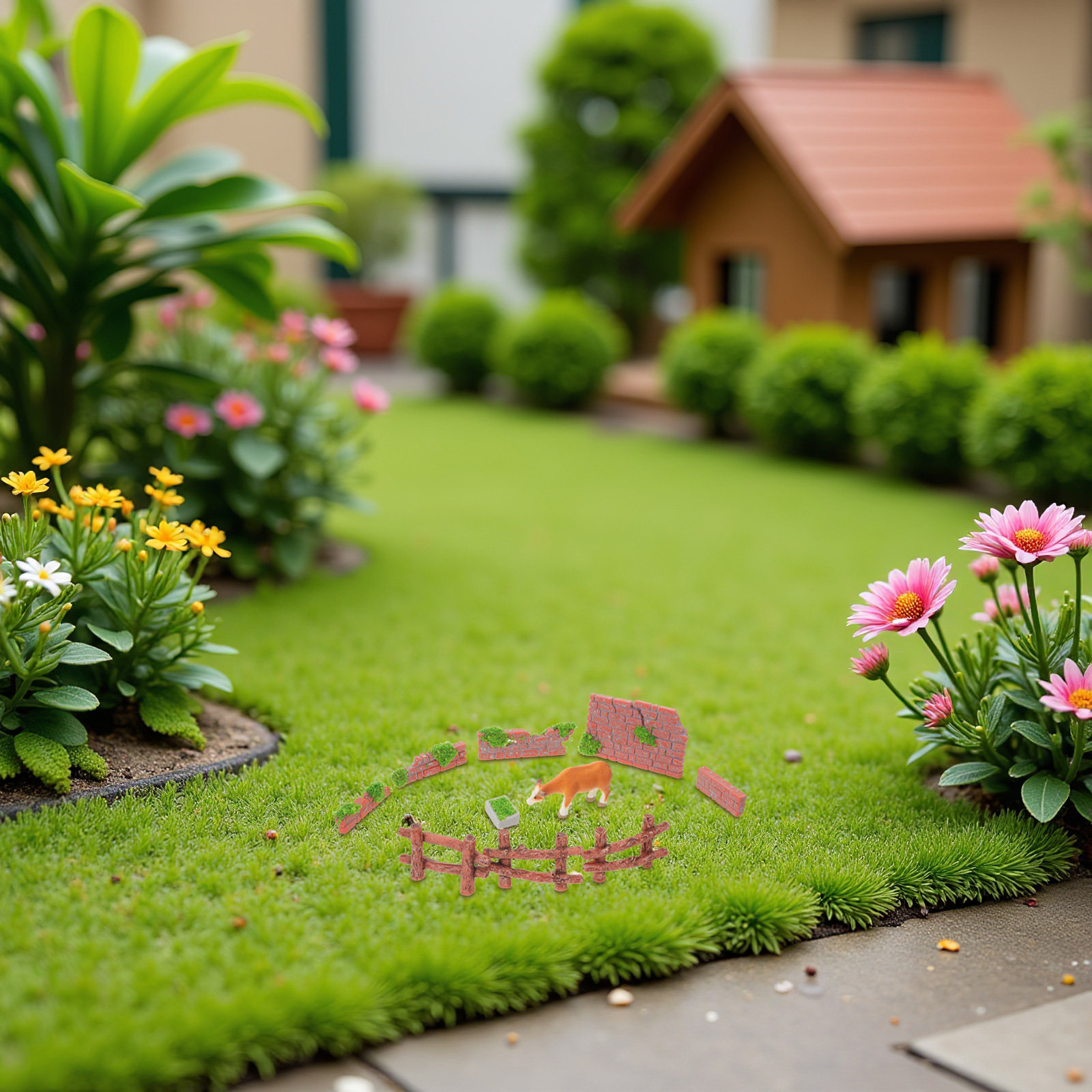 Bonsai Garden Landscape Design - 16Pcs 미니어처 정원 울타리 조각 미니