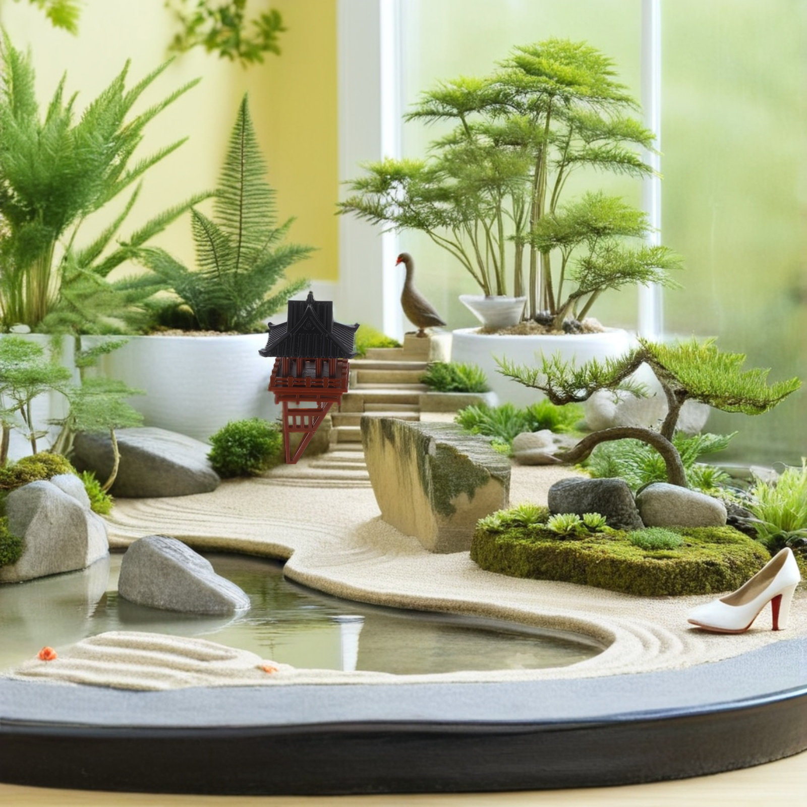 Bonsai Garden Landscape Design - 분재 정원을 위한 미니어처 중국식 정자