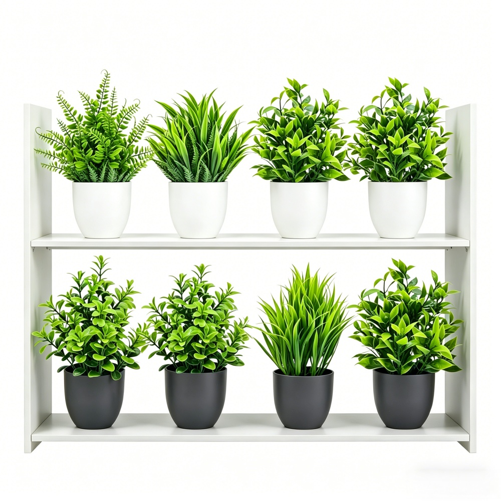Bonsai Garden Ideas - 4개/세트 미니 인조 식물 화분 실내외
