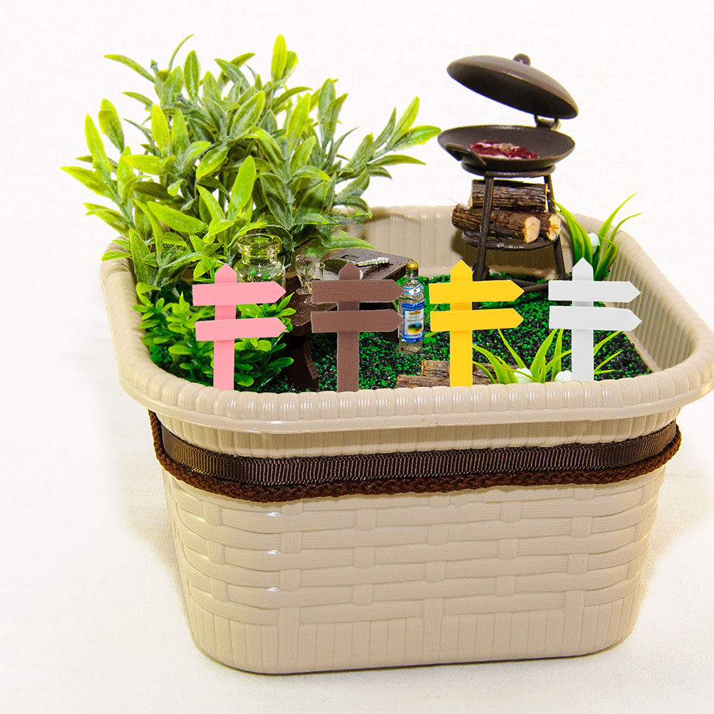 Bonsai Garden Landscape Design - 정교하게 디자인된 나무 표지판 20개 세트,