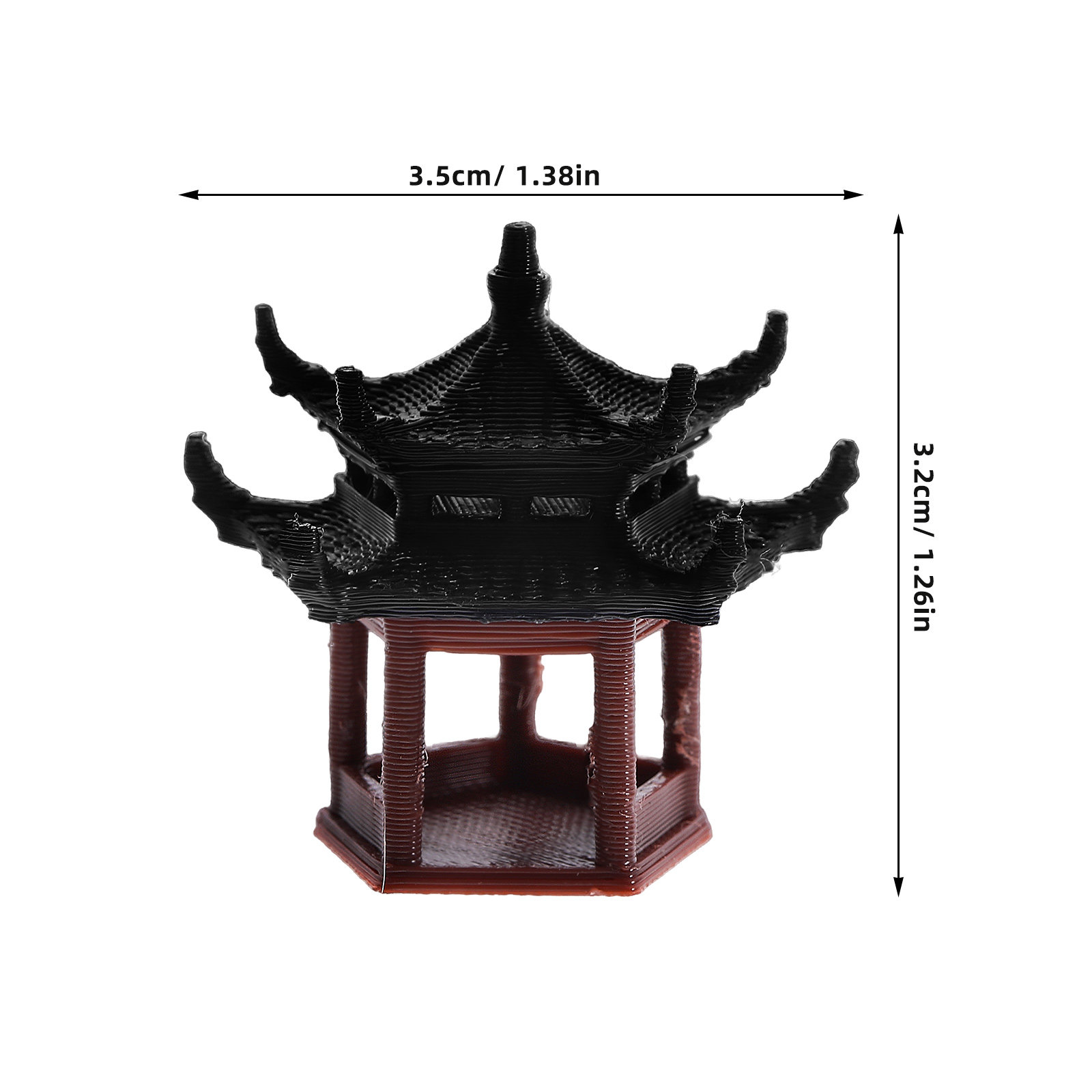 3.5cm 미니 파빌리온 탑 조각상 이중층 5각 디자인 - Bonsai Garden Landscape Design 리뷰 및 가격